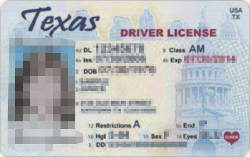 Sample Texas Drivers License